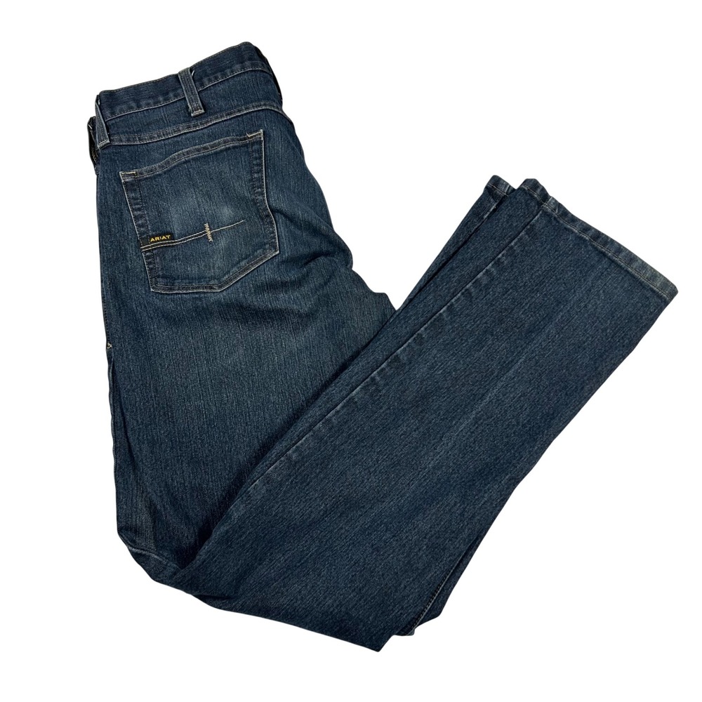 Ariat Rebar M5 Straight Leg Jeans Mens 38x36 Blue Dark Wash Workwear Denim
